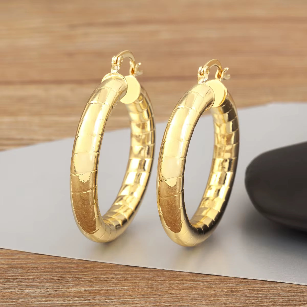 High Quality Copper 4 Styles Choice Big Circle Hoop Earrings for Women Female Simple Style Delicate Ear Jewelry Party Gift